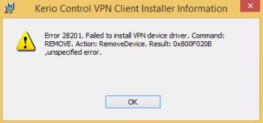 Kerio control initialization error unable to initialize driver windows 10